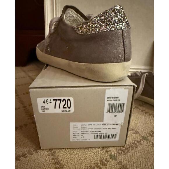 Golden Goose GGDB Private Ed Super Star suede pink leather w glitter NIB 40 - Picture 6 of 12